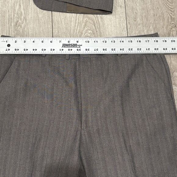 Christian Dior Monsieur Suit 2 Piece 40R (36x32) Wool Gray Brown Herringbone - Picture 13 of 15